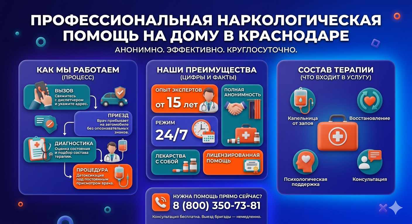 Инфографика о принципах лечения алкоголизма на дому в Могойтуе: этапы вызова нарколога, преимущества анонимной детоксикации и состав медицинской помощи.